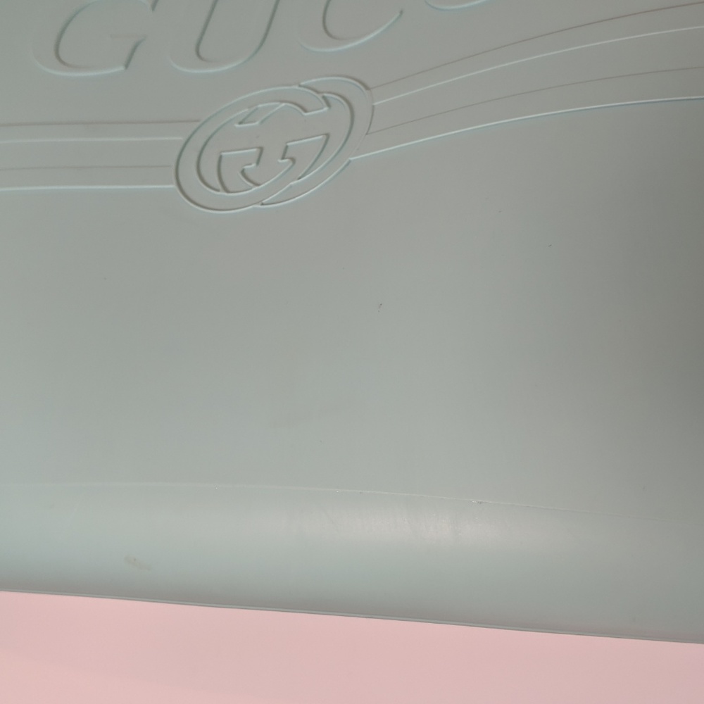 SOLD Gucci Logo Teal Rubber Tote - Picture 7 of 8